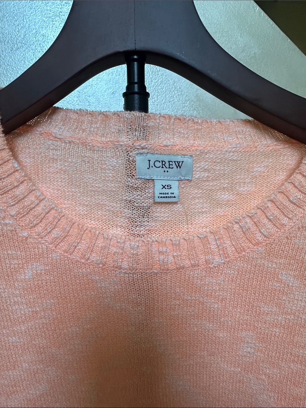 J. Crew Marled Peach Crewneck Sweater sz XS - Picture 2 of 8